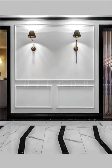 Dekoratif Boyanabilir Montaja Hazır 2.5cm Duvar Çıtası Kolay Uygulanır Gönyeli Kesilmiş - 3