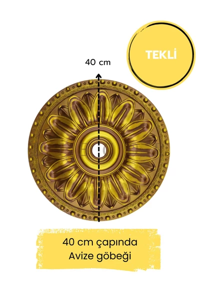 Dekoratif Polimer 40 cm Avize Göbeği