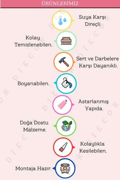 Dekoratif Boyanabilir 5 Adet 6 cm  Polistren Duvar Çıtası - 2