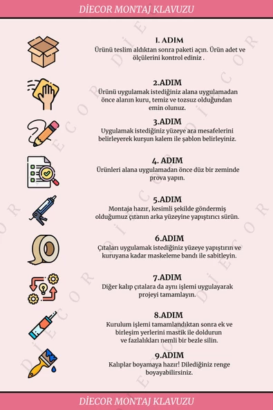 Dekoratif Boyanabilir 15 Adet 7 cm Polistren Süpürgelik - 4