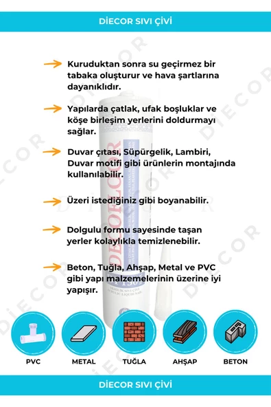 Sıvı Çivi 30 Adet x 500gr Yüksek Yapışma Gücüne Sahip - 3