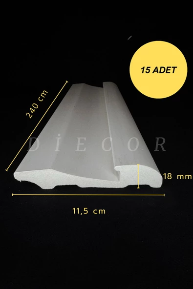 Dekoratif Boyanabilir 15 Adet 11,5 Cm Led Döşenebilen Polistren Süpürgelik