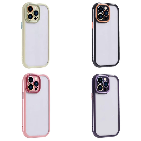 Apple iPhone 14 Pro Max Kılıf Renkli Dizayn Kamera Çerçeve Korumalı Vitamin Kapak - 3