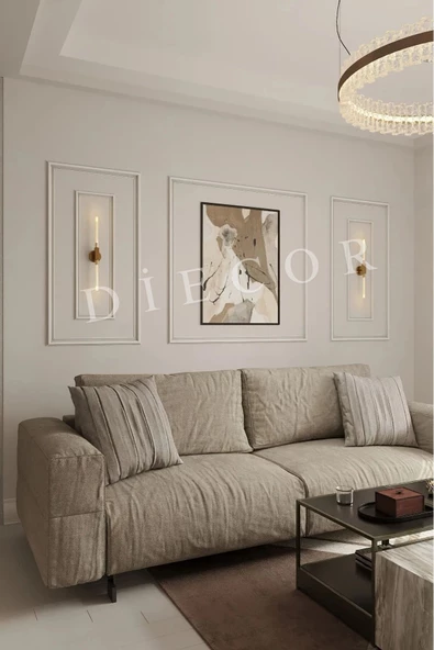 Dekoratif Boyanabilir 4 Cm Duvar Çıtası Hazır Kesimli 5 Adet Çerçeve Paketi - 2