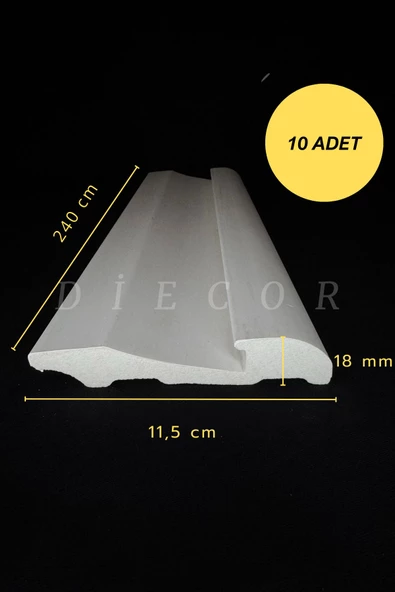 Dekoratif Boyanabilir 10 Adet 11,5 Cm Led Döşenebilen Polistren Süpürgelik