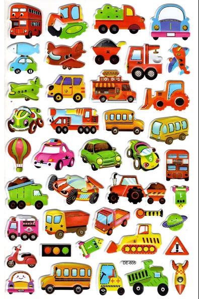 Sticker Kabartmalı Yaldızlı Stiker Çıkartma Etiket (DE605)-16x25 cm- Taşıt araba iş makinası