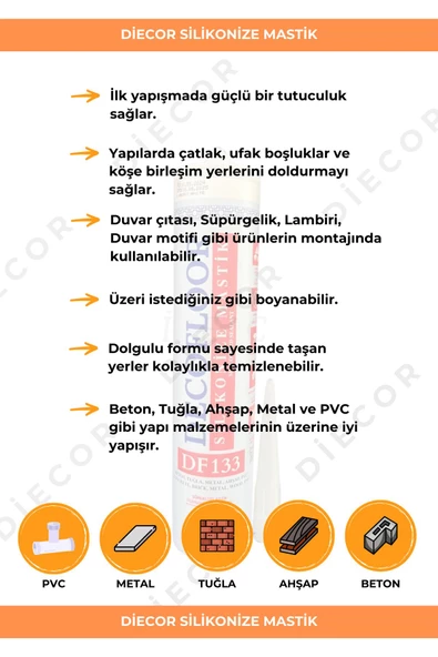 Silikonize Mastik 25 Adet x 500gr Yüksek Yapışma Gücüne Sahip - 3