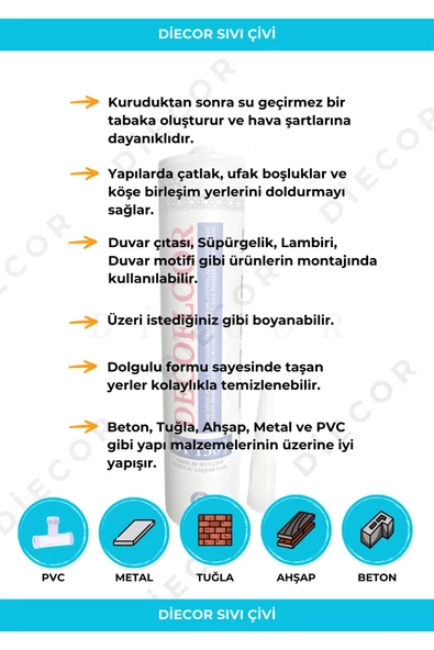 Sıvı Çivi 10 Adet x 500gr Yüksek Yapışma Gücüne Sahip - 3