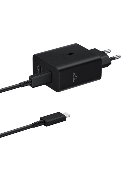 NETAVANTAJ Samsung EP-T5020X TypeC Hızlı Şarj Aleti (50W) Siyah - Samsung Türkiye Garantili