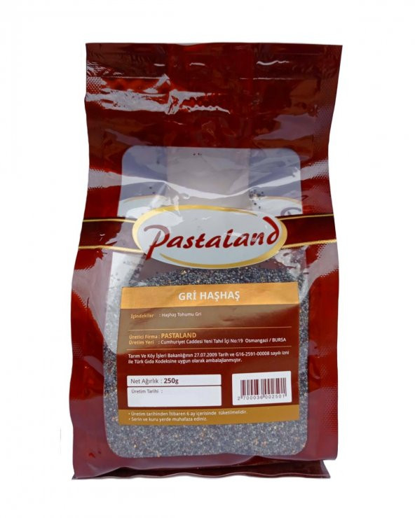 Pastaland Gri Haşhaş Tohumu 250 gr - 2