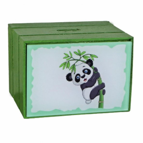 Panda Led Işıklı Kumbara Yeşil