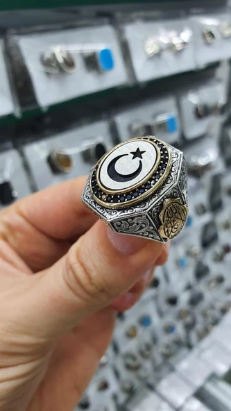 Aqua Taşlı  Gümüş Yüzük - Resim 3