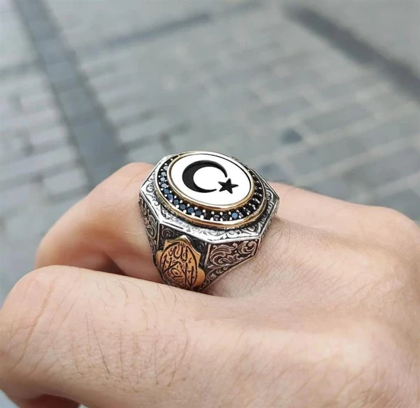 Aqua Taşlı  Gümüş Yüzük - Resim 4