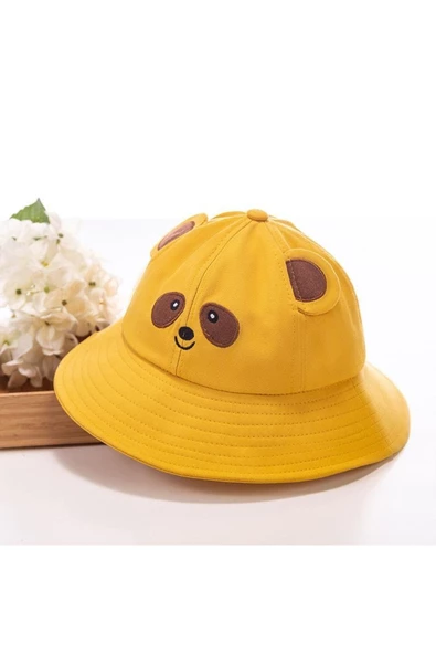 NETAVANTAJ Panda Figürlü Balıkçı Şapka Unisex Sarı ürün görseli
