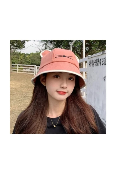 NETAVANTAJ Kedi Kulaklı Balıkçı Model Şapka Pembe ürün görseli