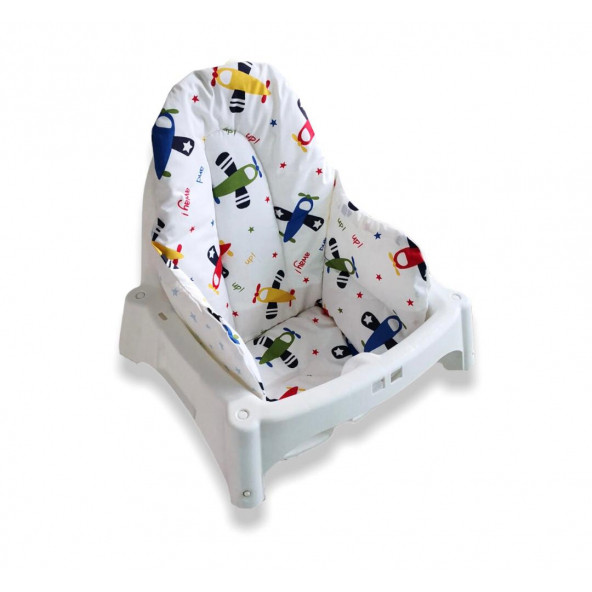 Mama Sandalyesi Minderi Uçak Desen/Mavi Yıldızlı