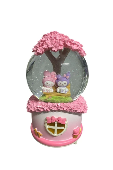 NETAVANTAJ Kuromi My Melody Işıklı Müzikli Dönen Otomatik Püskürtmeli Kar Küresi - 1