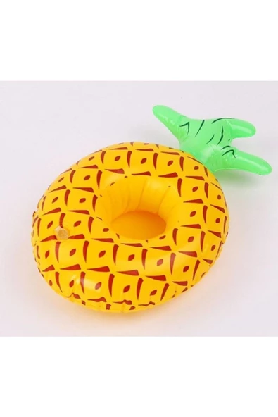 NETAVANTAJ Ananas Desenli Şişme Havuz Deniz Bardak Tutucu Float Bar