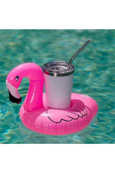 NETAVANTAJ Flamingo Havuz Deniz Şişme Bardak Tutucu Float Bar - 2