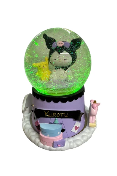 NETAVANTAJ Kuromi Ve Pompompurin Gözü Kapalı Dev Boy Işıklı Müzikli Kar Küresi - 2