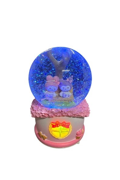 NETAVANTAJ Kuromi My Melody Işıklı Müzikli Dönen Otomatik Püskürtmeli Kar Küresi - 2