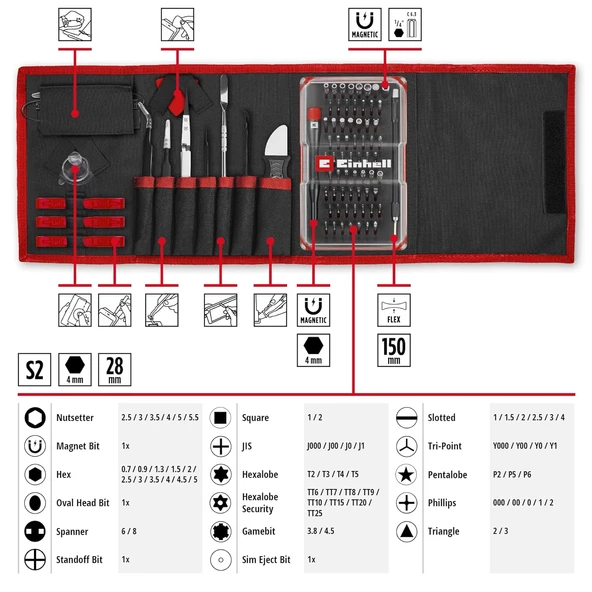 Einhell Hassas Bits Set 84 Parça - 49115050 - 4