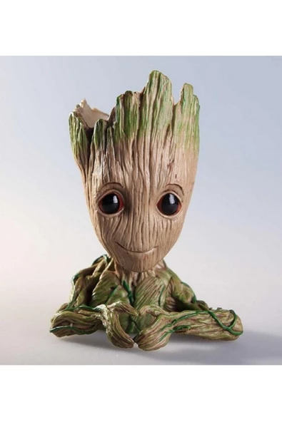 NETAVANTAJ Galaksinin Koruyucuları Baby Groot Figür Kalpli Saksı Kalemlik Pla - 1