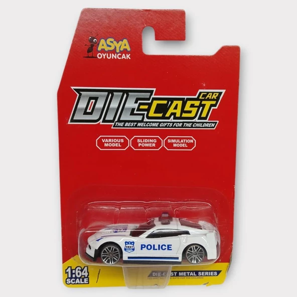 Metal Mini Polis Arabası  8 cm - Polis - 1 - 5
