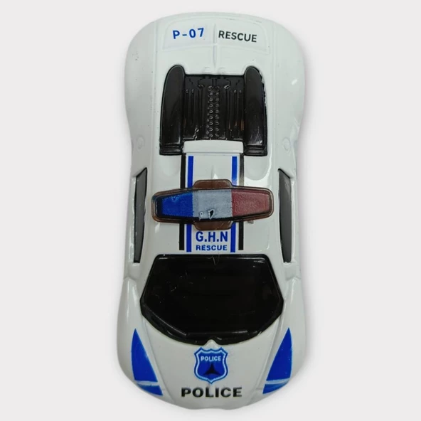 Metal Mini Polis Arabası  8 cm - Polis - 2 - 3