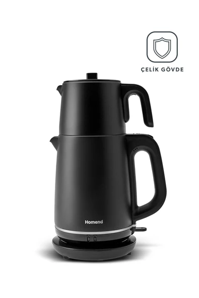 Homend Royaltea 1727H 2000 W Mat Siyah Çelik Çay Makinesi