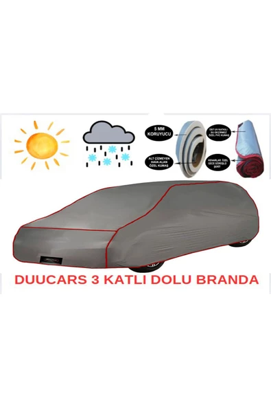 DUUCARS 3 Katlı Dolu Darbe Koruyucu CİTROEN C5  Araba Brandası oto branda araba çadırı - 3