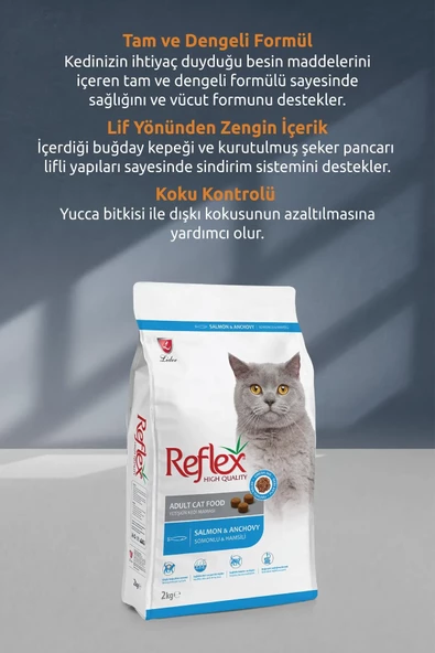 Reflex Somonlu & Hamsili Yetişkin Kedi Maması 2 Kg - 3