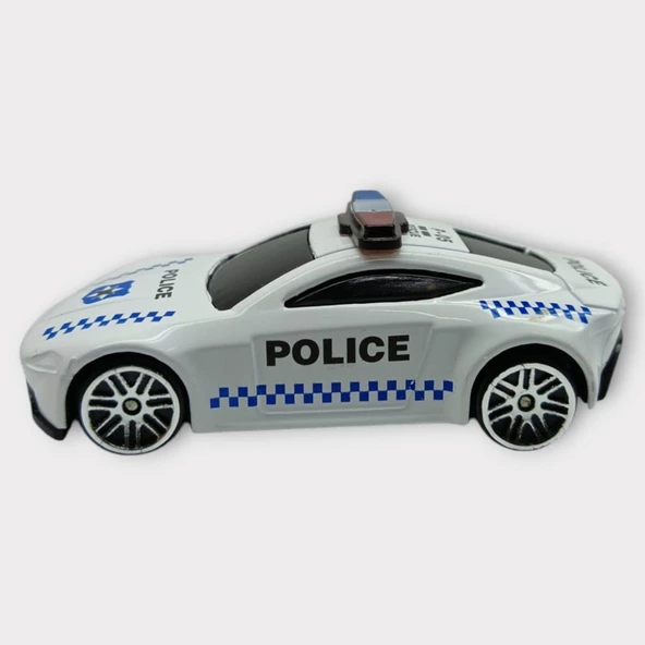 Metal Mini Polis Arabası  8 cm - Polis - 5 - Resim 2