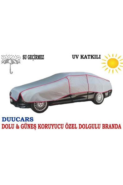 DUUCARS 3 Katlı 5.00 Mt Dolu Darbe & Güneş Koruyucu Özel Dolgulu Oto Branda - 3