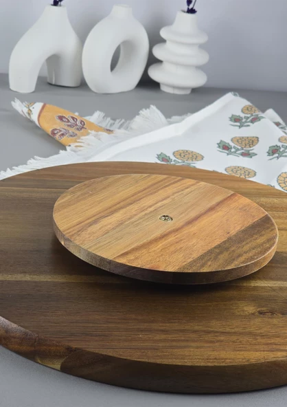 Akasya Sunumluk - Döner Stantlı Makyaj Organizeri - Pasta Sunumluğu, Kavanoz Standı - 30 CM - 4