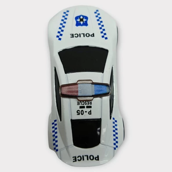 Metal Mini Polis Arabası  8 cm - Polis - 5 - Resim 4