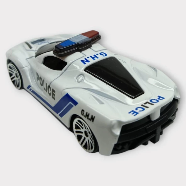 Metal Mini Polis Arabası  8 cm - Polis - 7 - Resim 3