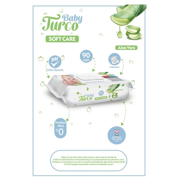 Baby Turco Islak Mendil Aloevera 90lı Koli 24lü - 3
