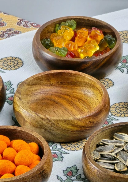 Akasya Stantlı 6'lı Çerezlik Seti - Döner Stantlı Lokumluk, Şekerlik Takımı - 7 Parça - 3