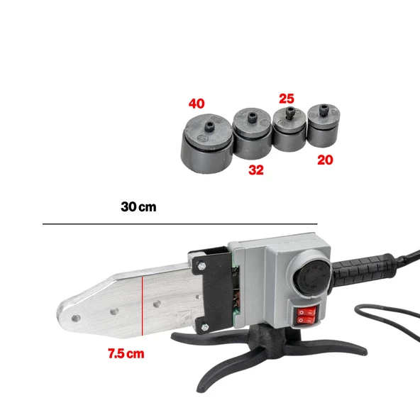 PPRC Pvc Plastik Boru Kaynak Makinesi 1500 W Endüstriyel Makina Pafta Seti 40 mm 32 mm 25 mm 20 mm - 2