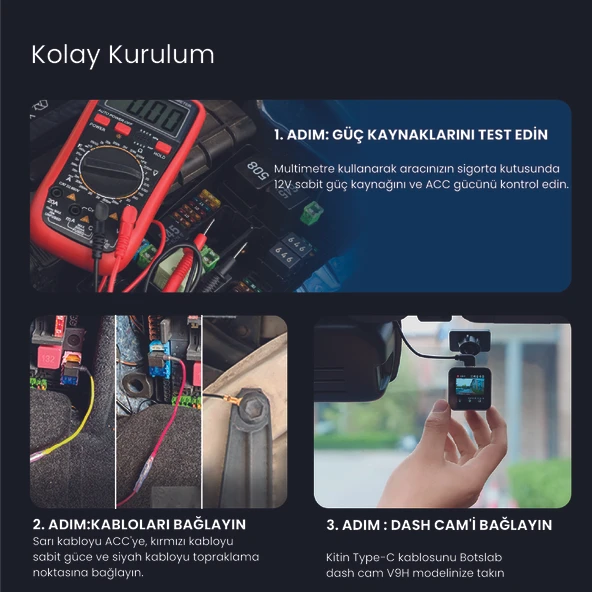360+ Botslab Gen1 (Type-C) Park Modu Akü Bağlantı Kablo Kiti - 4