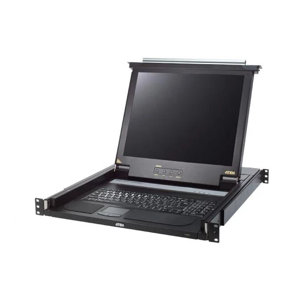 ATEN-CL1000MT Sürgülü Kasaya Sahip, KVM Switch'i Olmayan, Türkçe Klavye, Touchpad ve 17" LCD Ekranı Bulunan Konsol, Konsol Sayısı 1
