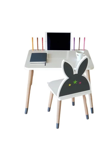 Çocuk Aktivite Masa Sandalye Takımı 2-6 yaş ( LİVA AHŞAP ) - 4