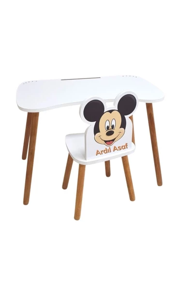 Çocuk Aktivite Masa Ve Sandalye Takımı 4-12 Yaş mickey mouse ( LİVA AHŞAP ) - 3