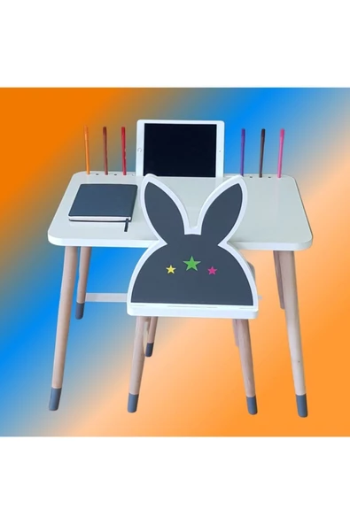 Çocuk Aktivite Masa Sandalye Takımı 2-6 yaş ( LİVA AHŞAP ) - 2