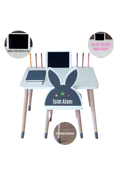 Çocuk Aktivite Masa Sandalye Takımı 2-6 yaş ( LİVA AHŞAP )