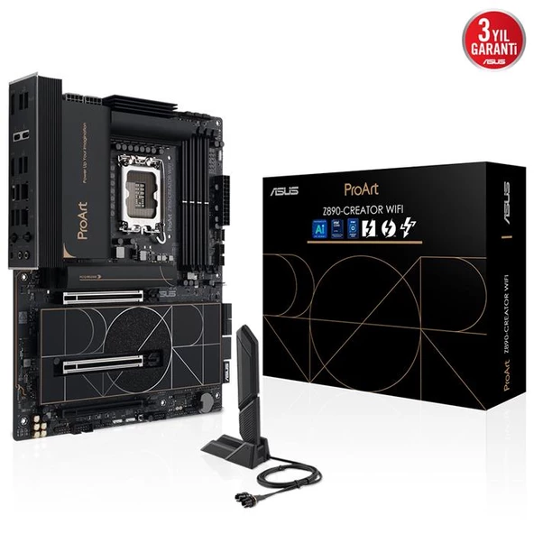 Asus Proart Z890-Creator Wıfı 1851P Ddr5 Ses Glan Hdmı/Usb Sata3 Usb3.2 Atx