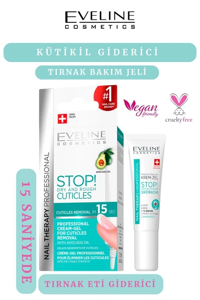 Eveline Cosmetics 15 Saniyede Tırnak Eti (KÜTİKİL) Giderici Bakım Jeli 12 ml