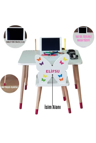 Çocuk Aktivite Masa Sandalye Takımı 2-6 yaş ( LİVA AHŞAP )