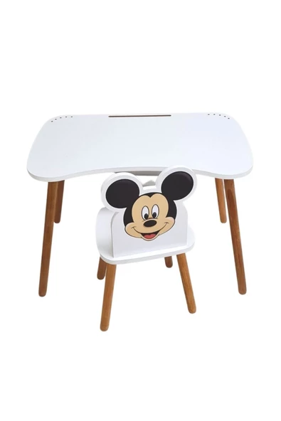 Çocuk Aktivite Masa Ve Sandalye Takımı 4-12 Yaş mickey mouse ( LİVA AHŞAP ) - 4
